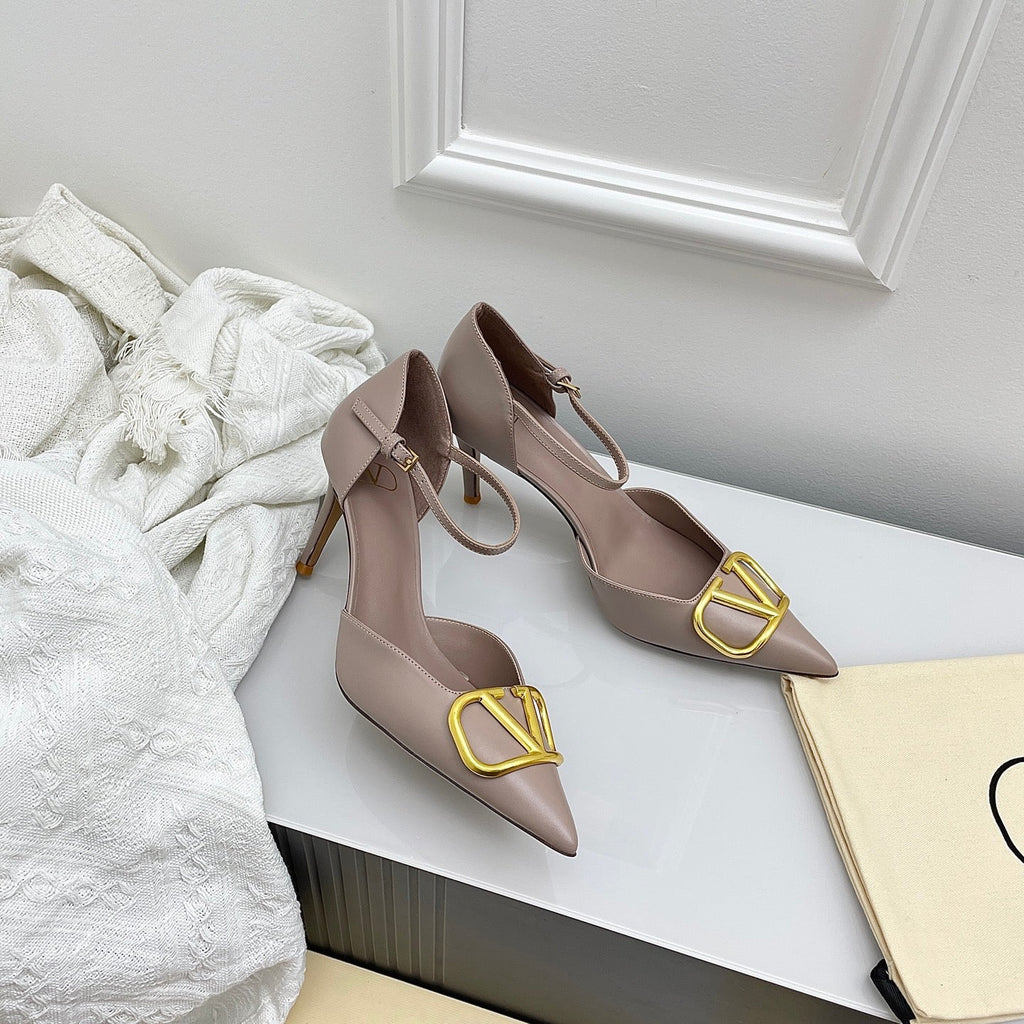 Valentino D'Orsay Slingback 6cm Taupe Cowhide 726948
