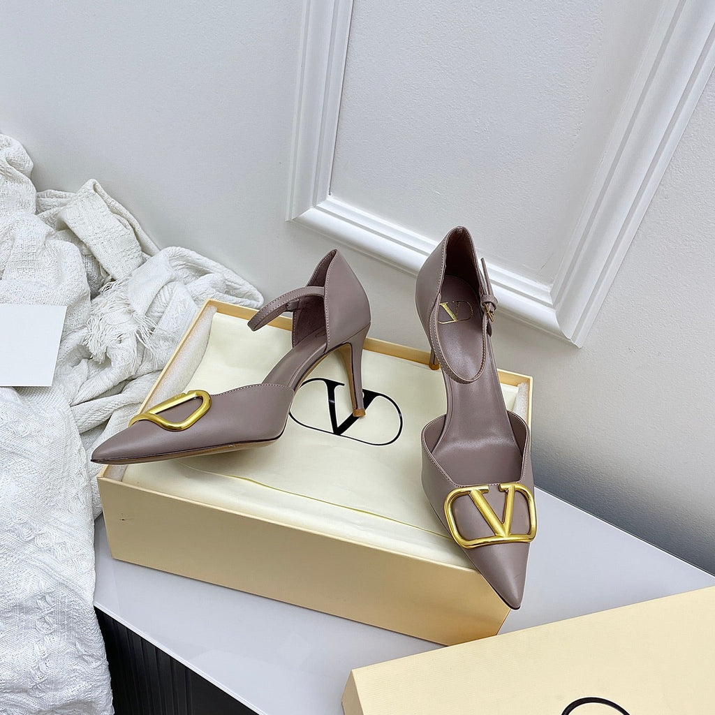 Valentino D'Orsay Slingback 6cm Taupe Cowhide 726948