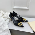 Valentino D'Orsay Slingback 6cm Black Cowhide 726949