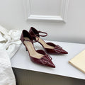 Valentino D'Orsay Slingback 6cm Burgundy Patent Leather 726950