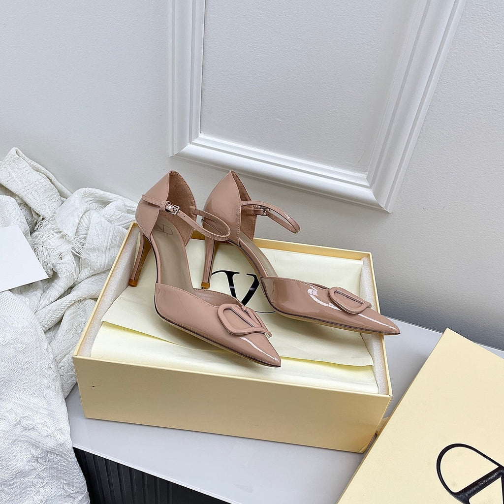 Valentino D'Orsay Slingback 6cm Muted Pink Patent Leather 726953
