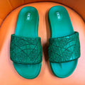 CD AQUA EMBROIDED SANDAL SEA GREEN FABRIC