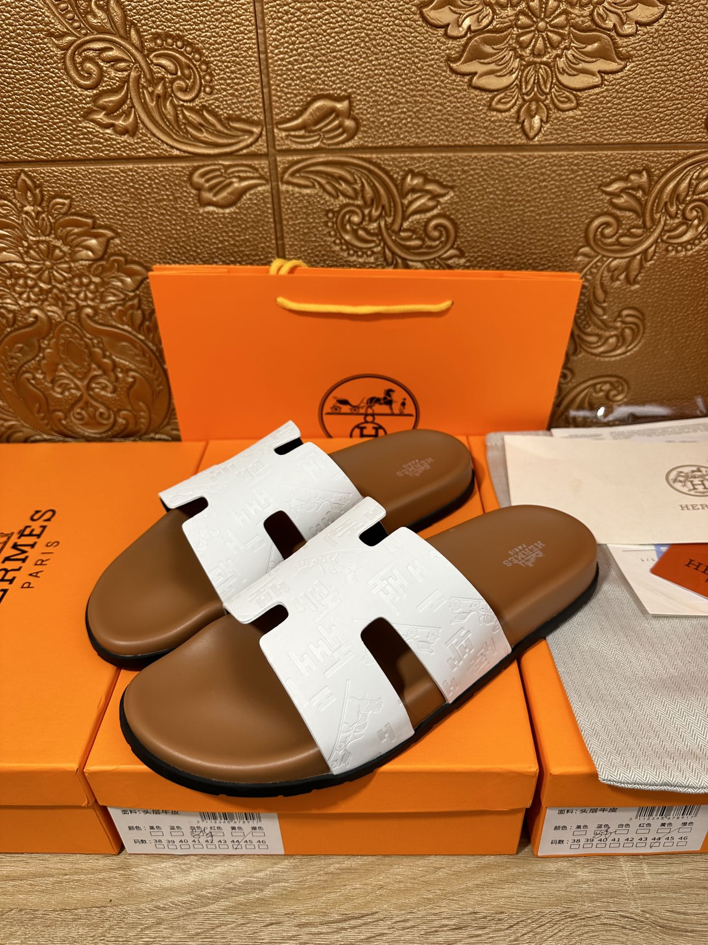 HM IZMIR SLIPPER WHITE CALFSKIN