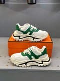 HM Men's Sneaker White Green Mesh Calfskin 541263