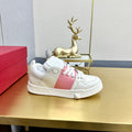 One Stud Sneaker Garavani Calfskin Fabric Light Pink White