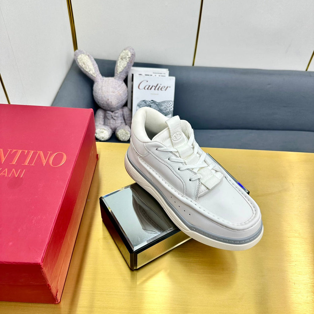 Mid-top Runboot Split Leather Sneaker 30mm White Calfskin 994557