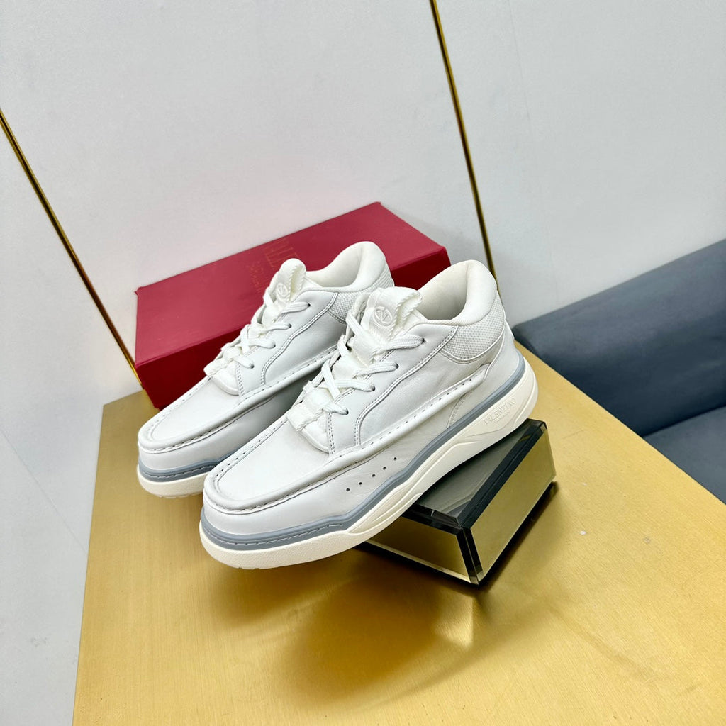 Mid-top Runboot Split Leather Sneaker 30mm White Calfskin 994557