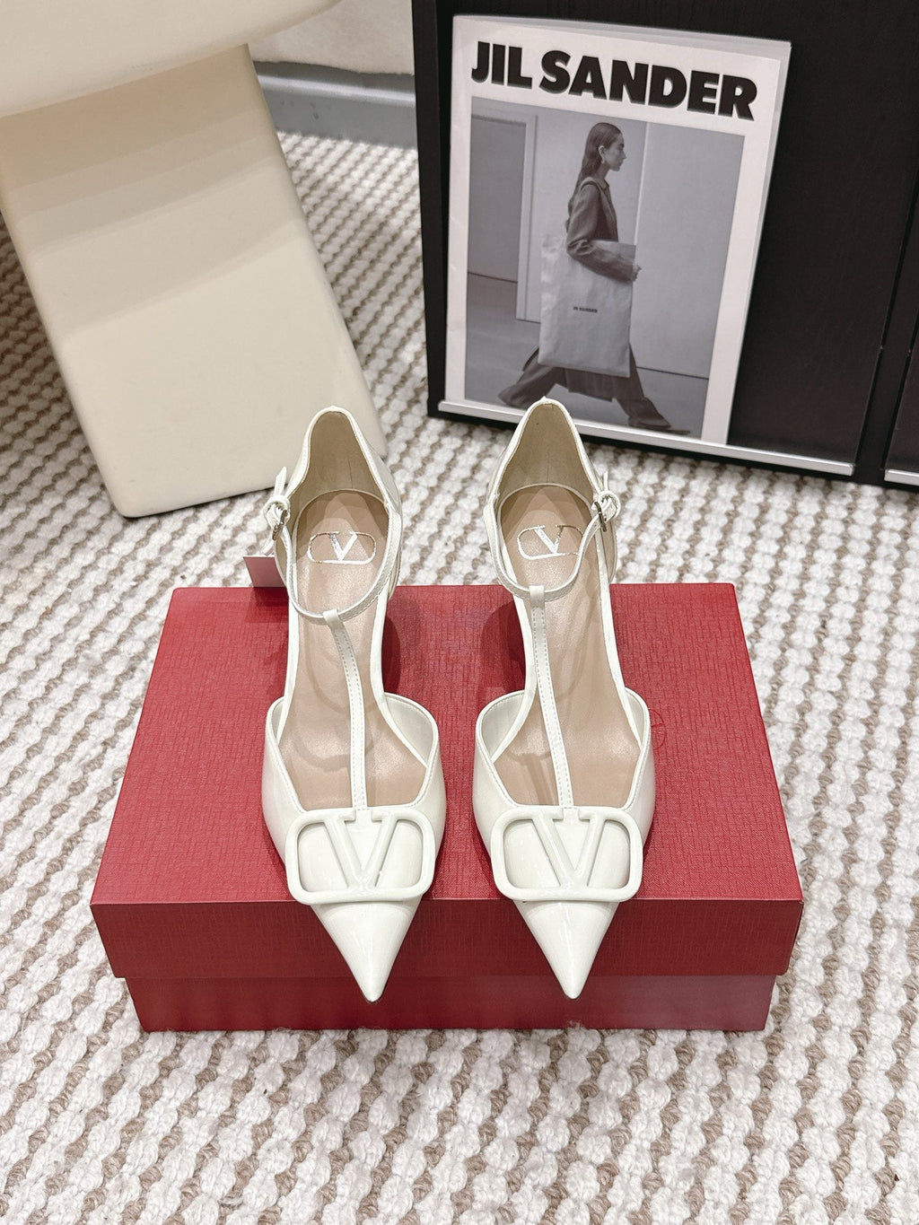 VT 26s T-Strap Slingback White Patent Leather 722232