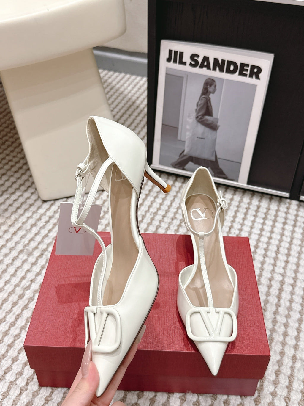VT 26s T-Strap Slingback White Patent Leather 722232