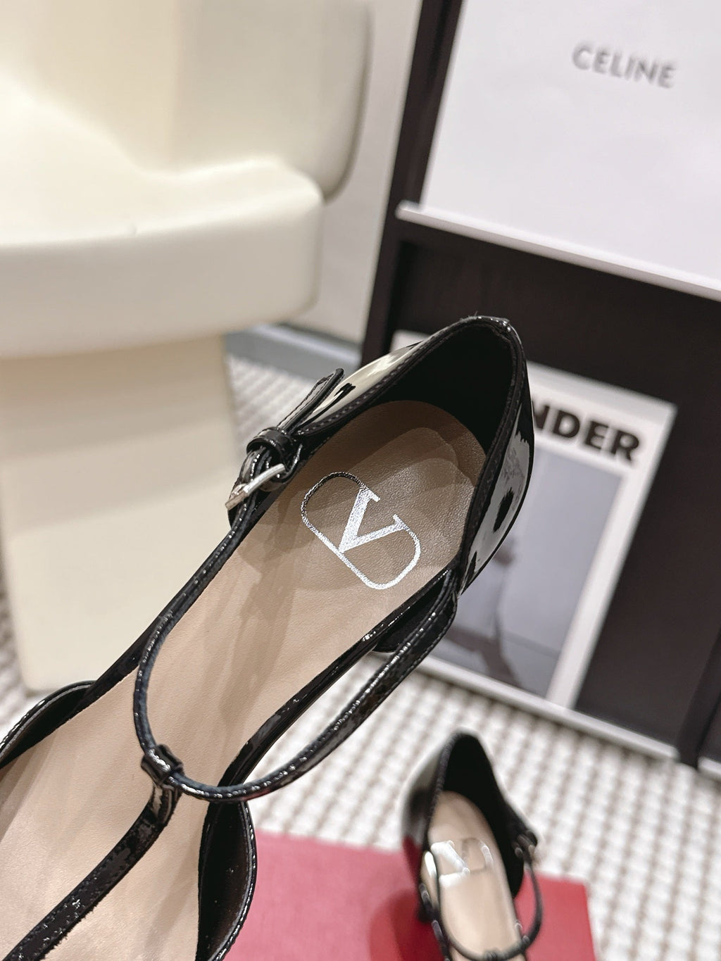 VT 26s T-Strap Slingback Black Patent Leather 722235