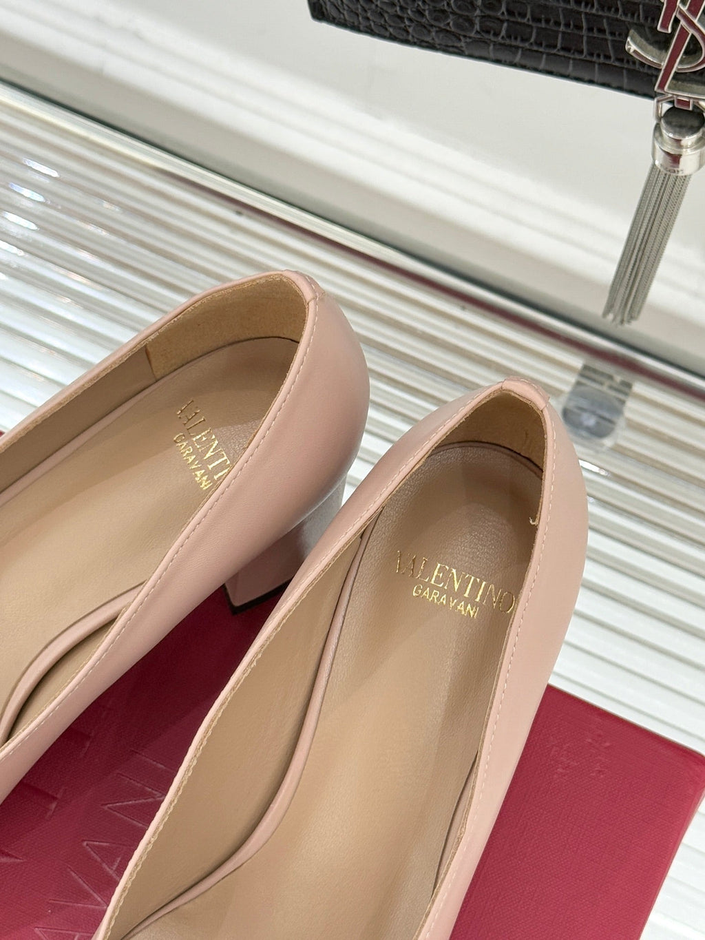 Valet Du Roi Kidskin Pump 6cm Brown Pink Sheepskin 702248