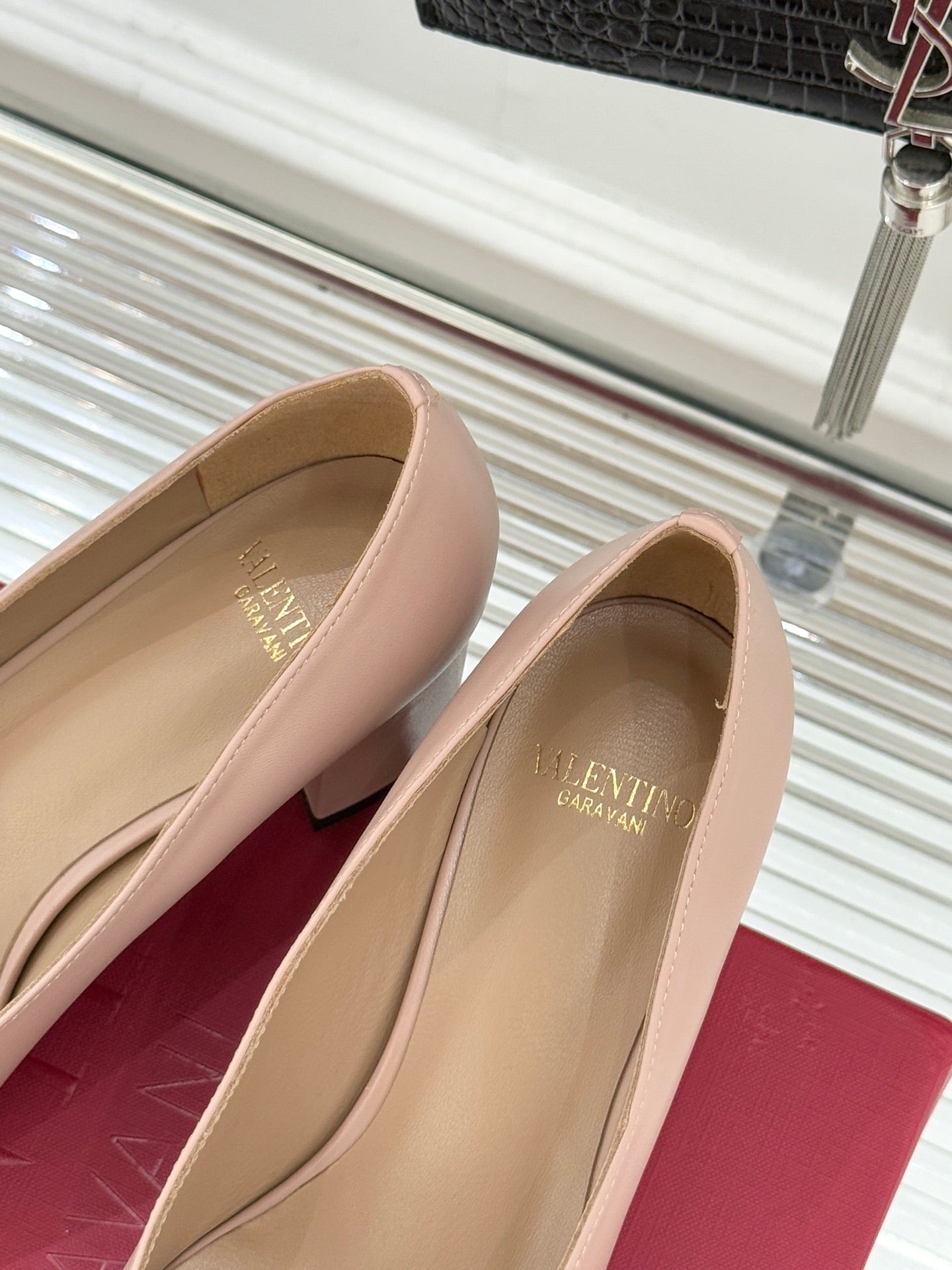Valet Du Roi Kidskin Pump 6cm Brown Pink Sheepskin 702248