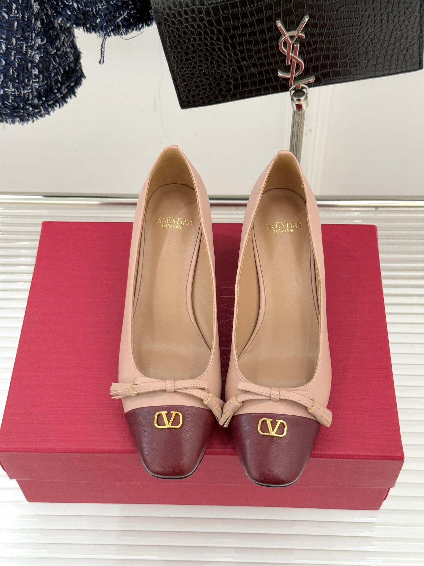 Valet Du Roi Kidskin Pump 6cm Brown Pink Sheepskin 702248
