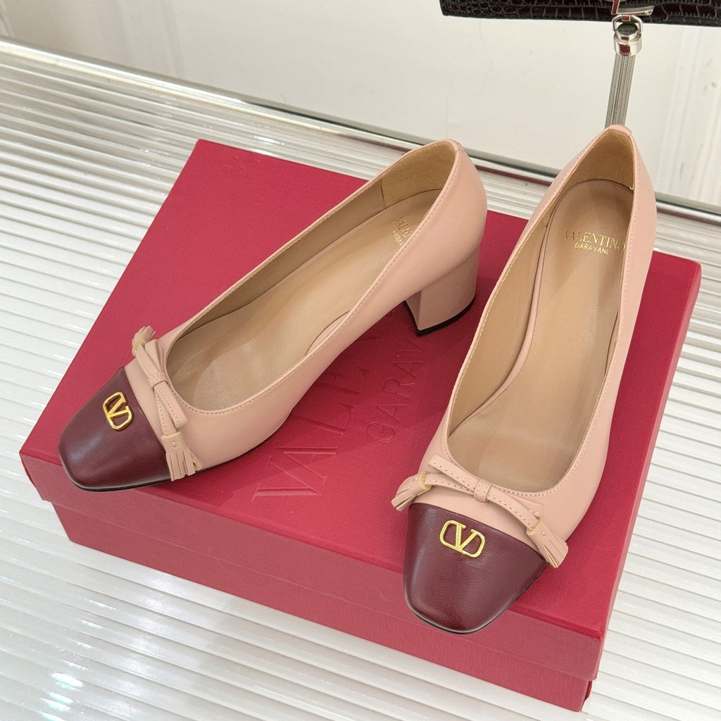 Valet Du Roi Kidskin Pump 6cm Brown Pink Sheepskin 702248