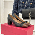 Valet Du Roi Kidskin Pump 6cm Brown Black Sheepskin 702249