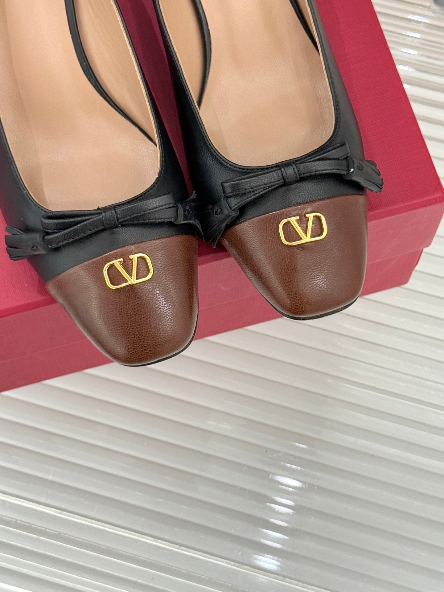Valet Du Roi Kidskin Pump 6cm Brown Black Sheepskin 702249