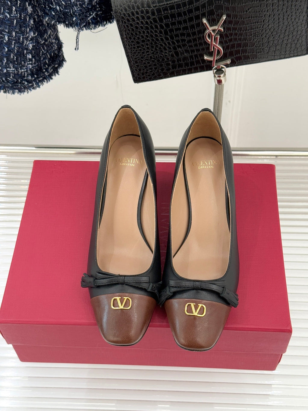 Valet Du Roi Kidskin Pump 6cm Brown Black Sheepskin 702249