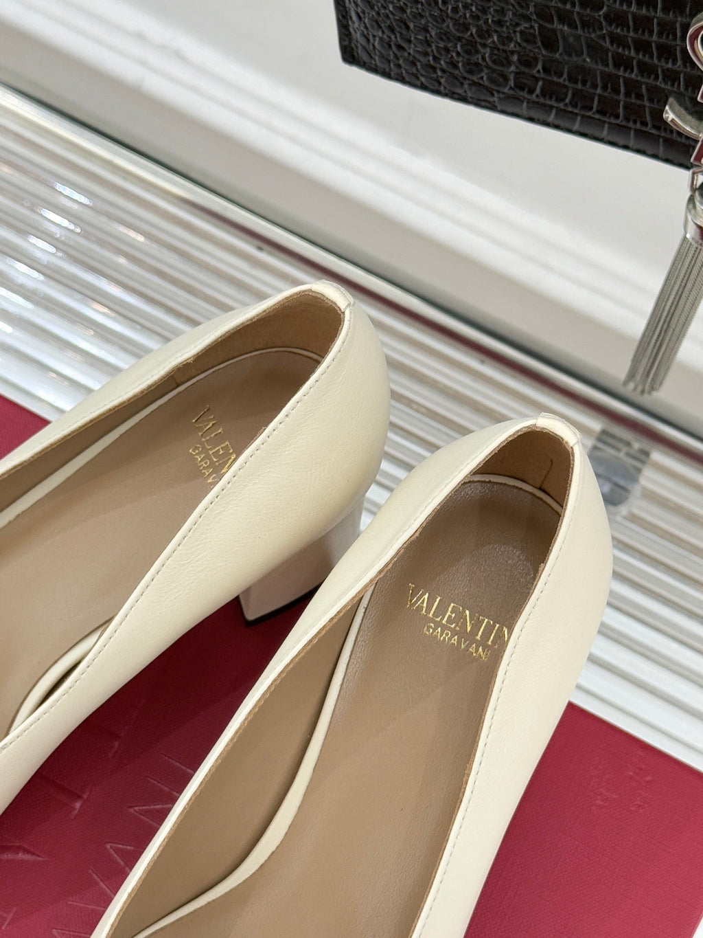 Valet Du Roi Kidskin Pump 6cm Brown Cream Sheepskin 702250