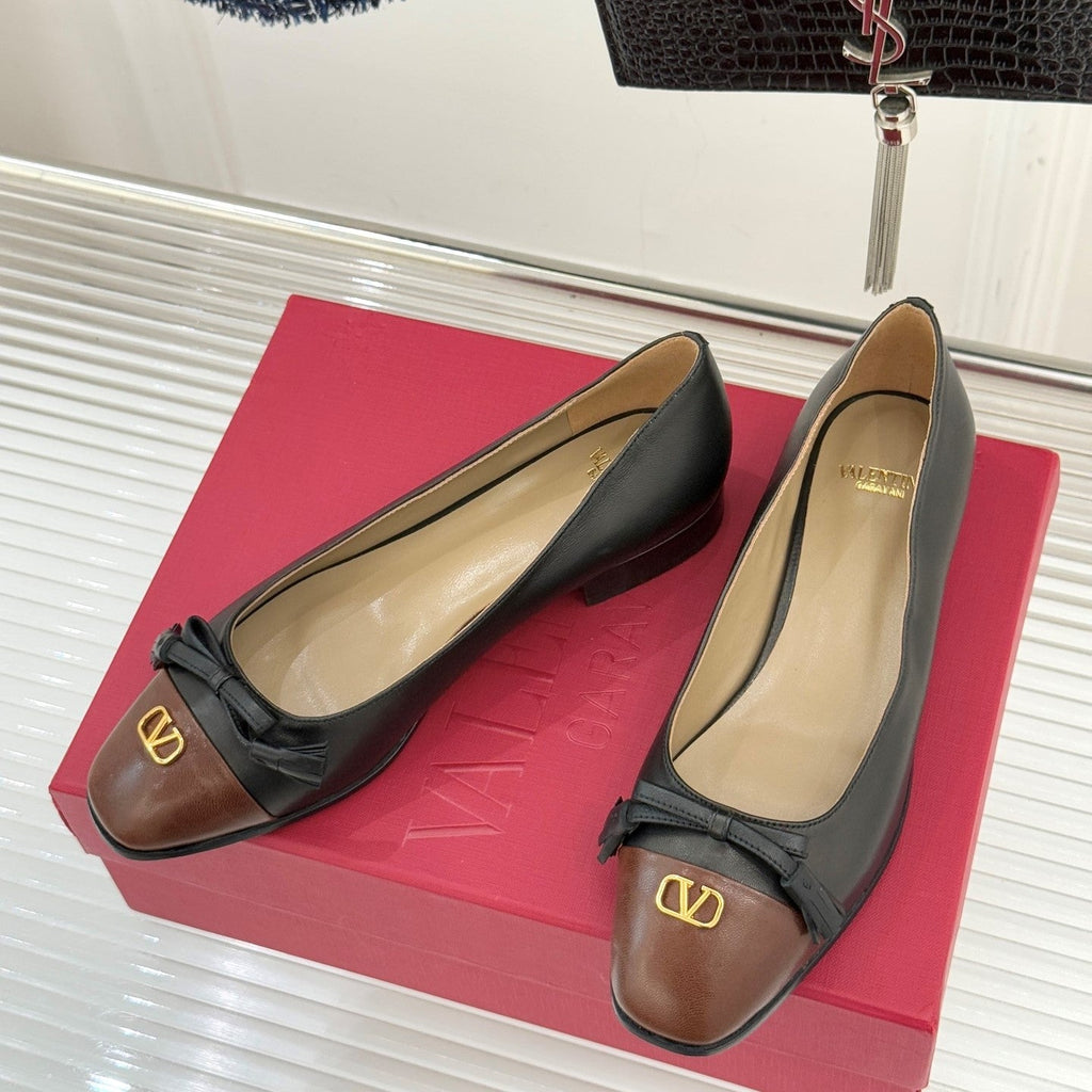 Valet Du Roi Kidskin Ballerina 2.5cm Brown Black Sheepskin 702251