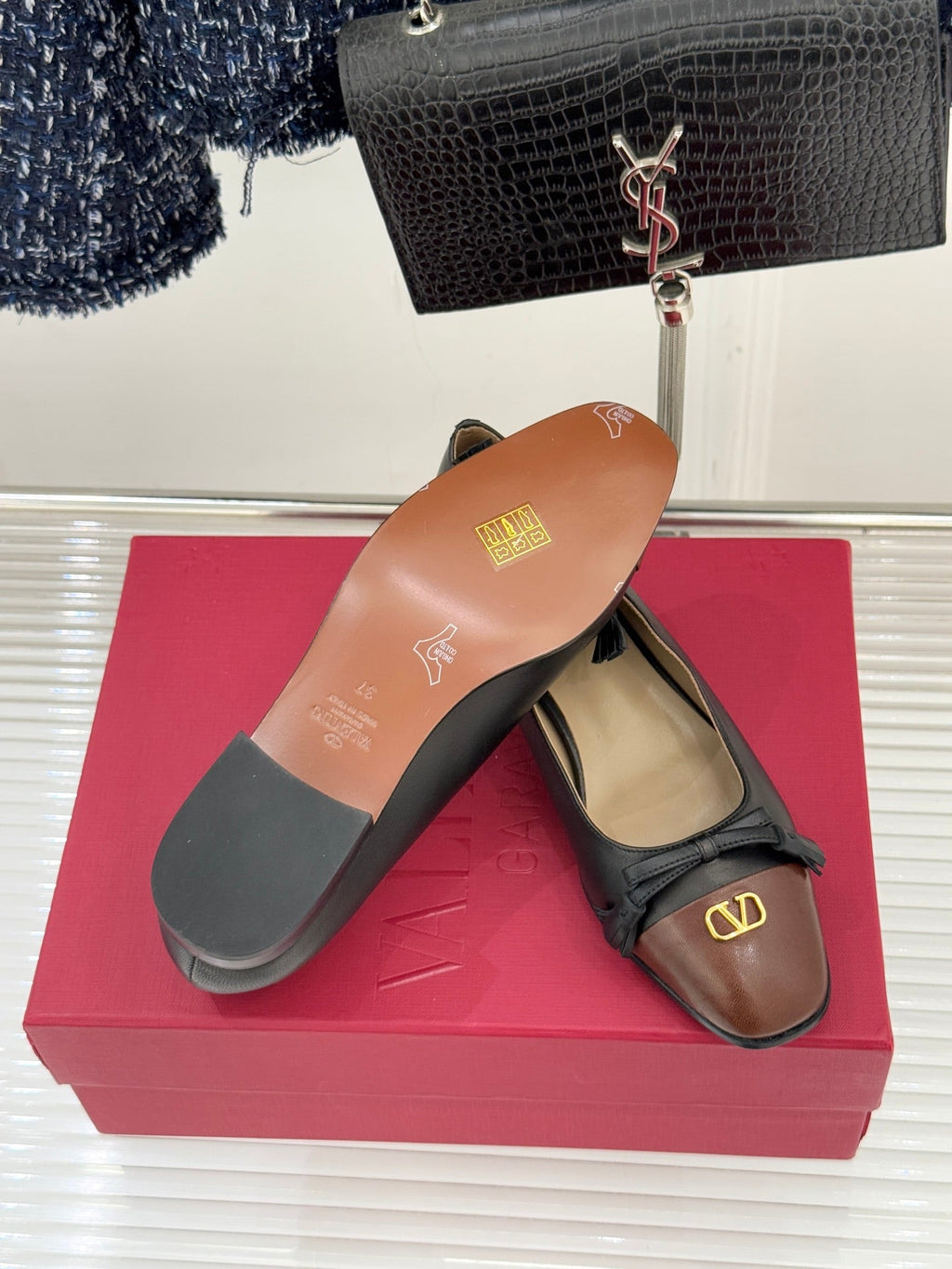 Valet Du Roi Kidskin Ballerina 2.5cm Brown Black Sheepskin 702251