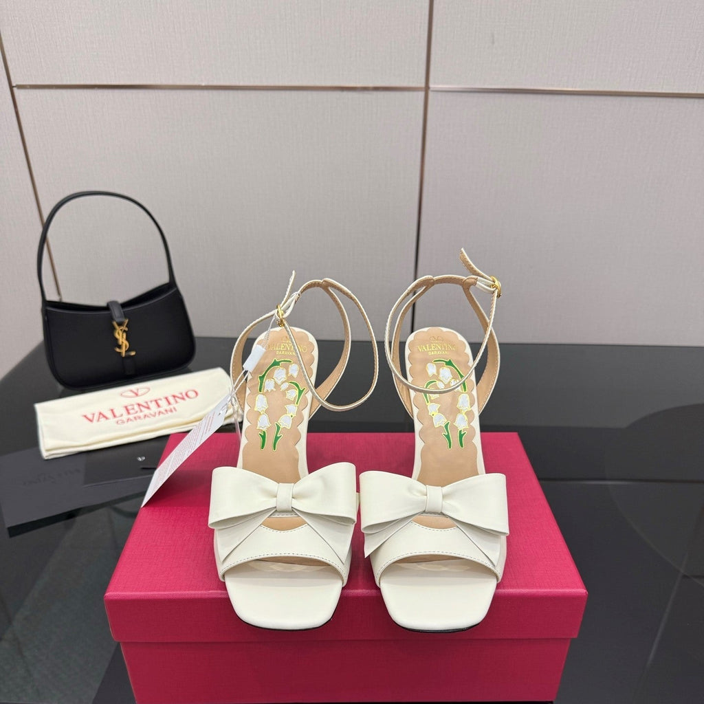 VT Bowow Sandal 95mm Ivory Leather