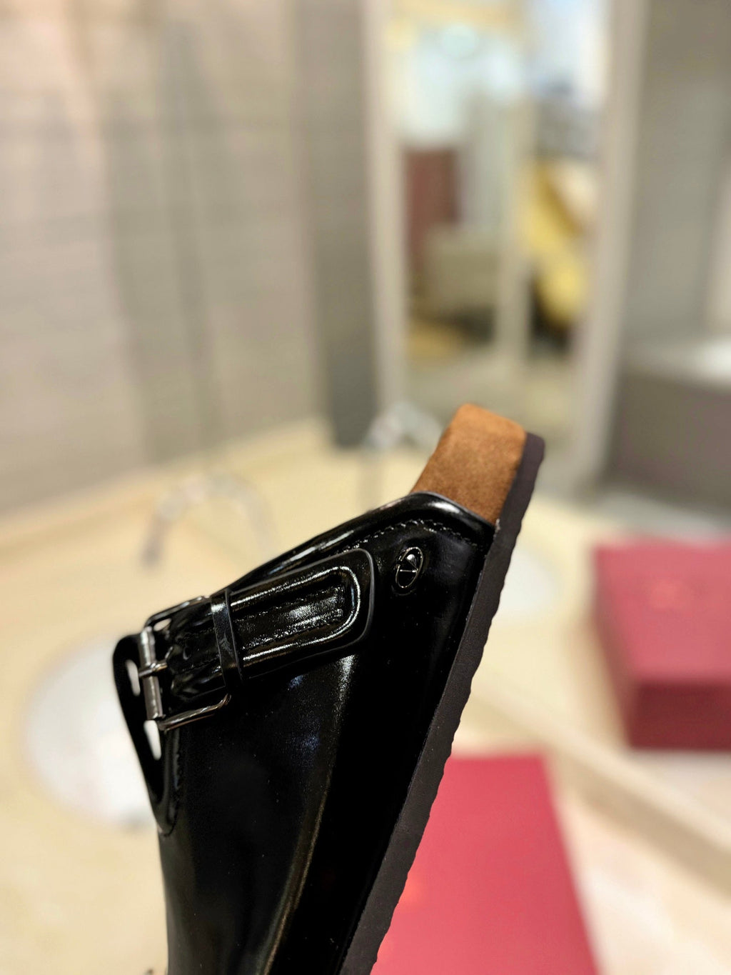 VL Fussfriend Black Patent Calfskin Leather Sabot