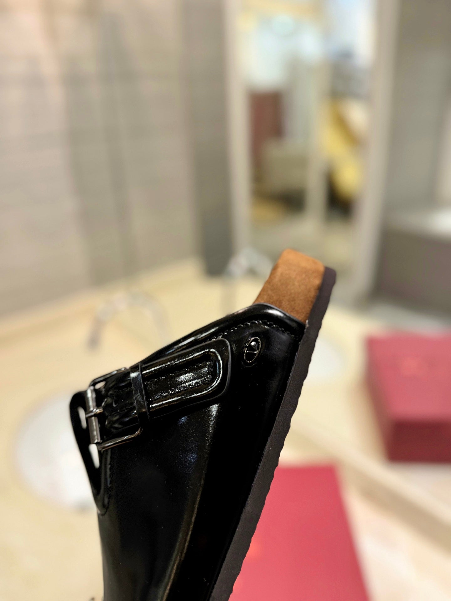 VL Fussfriend Black Patent Calfskin Leather Sabot