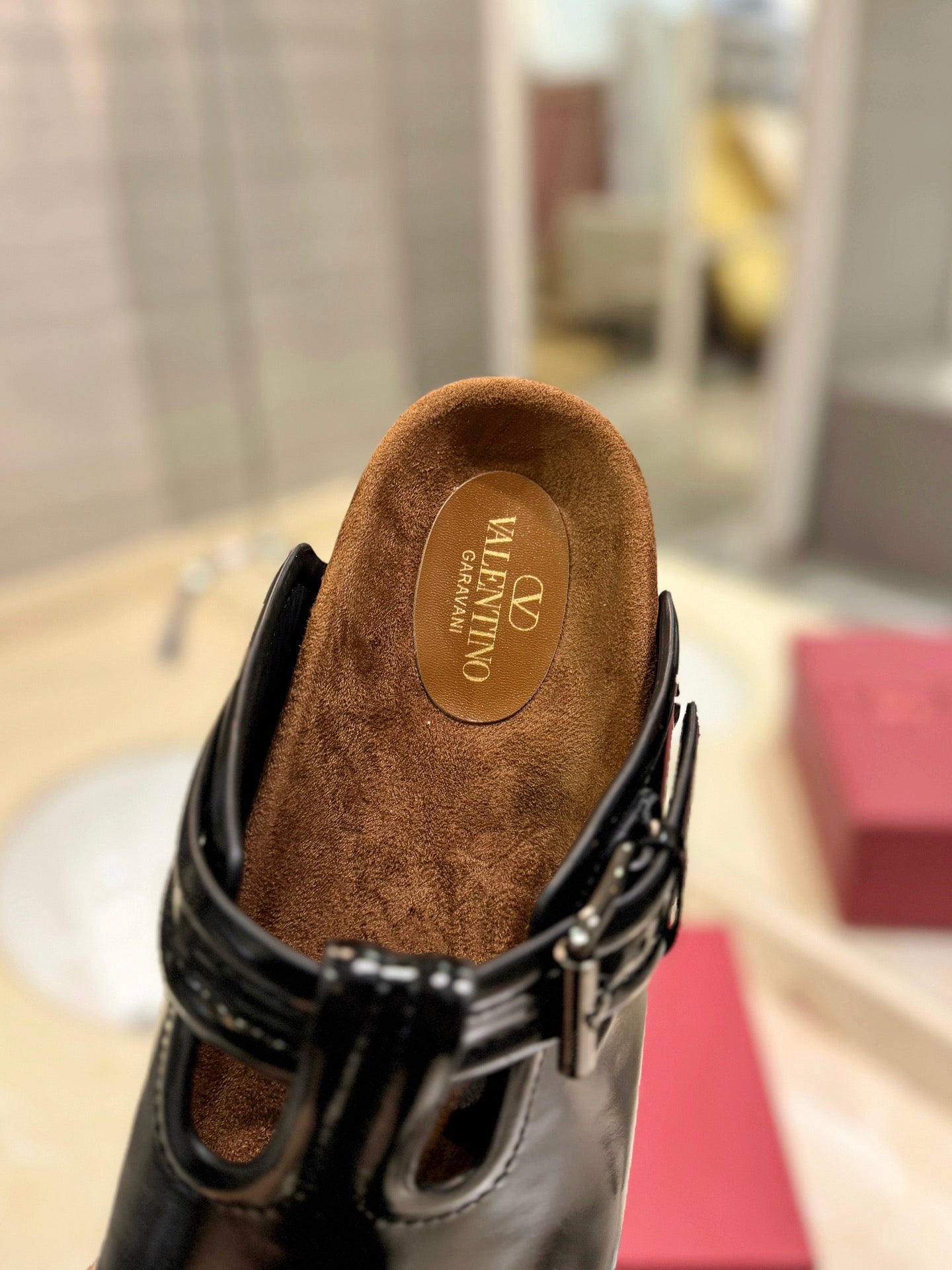VL Fussfriend Black Patent Calfskin Leather Sabot