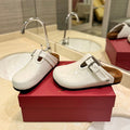 VL Fussfriend White Patent Calfskin Leather Sabot