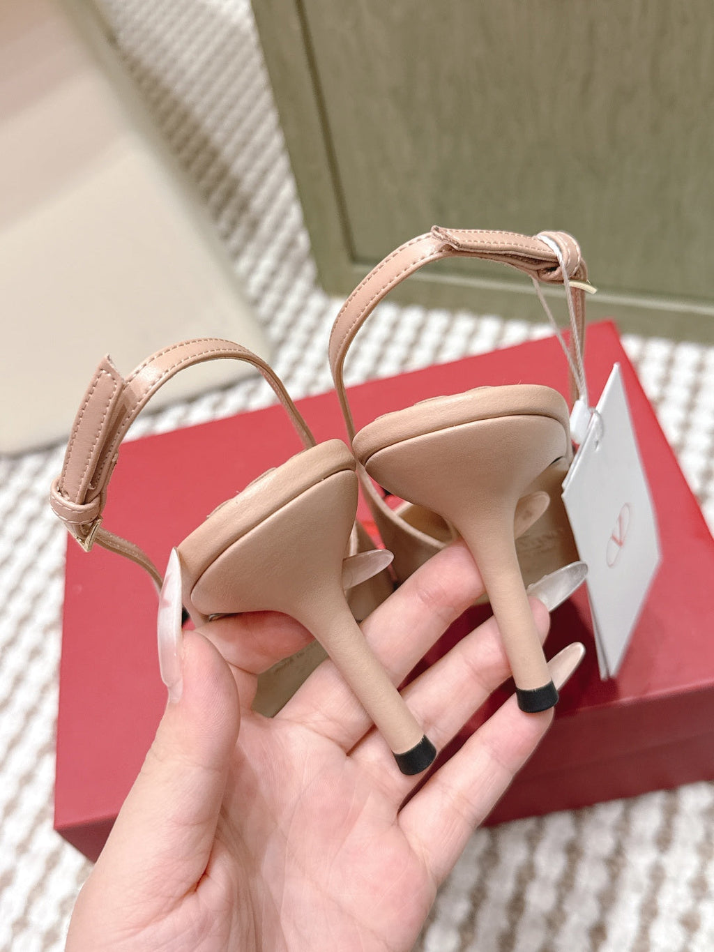 VT 26s Slingback 70 Beige Blue Calfskin 612245