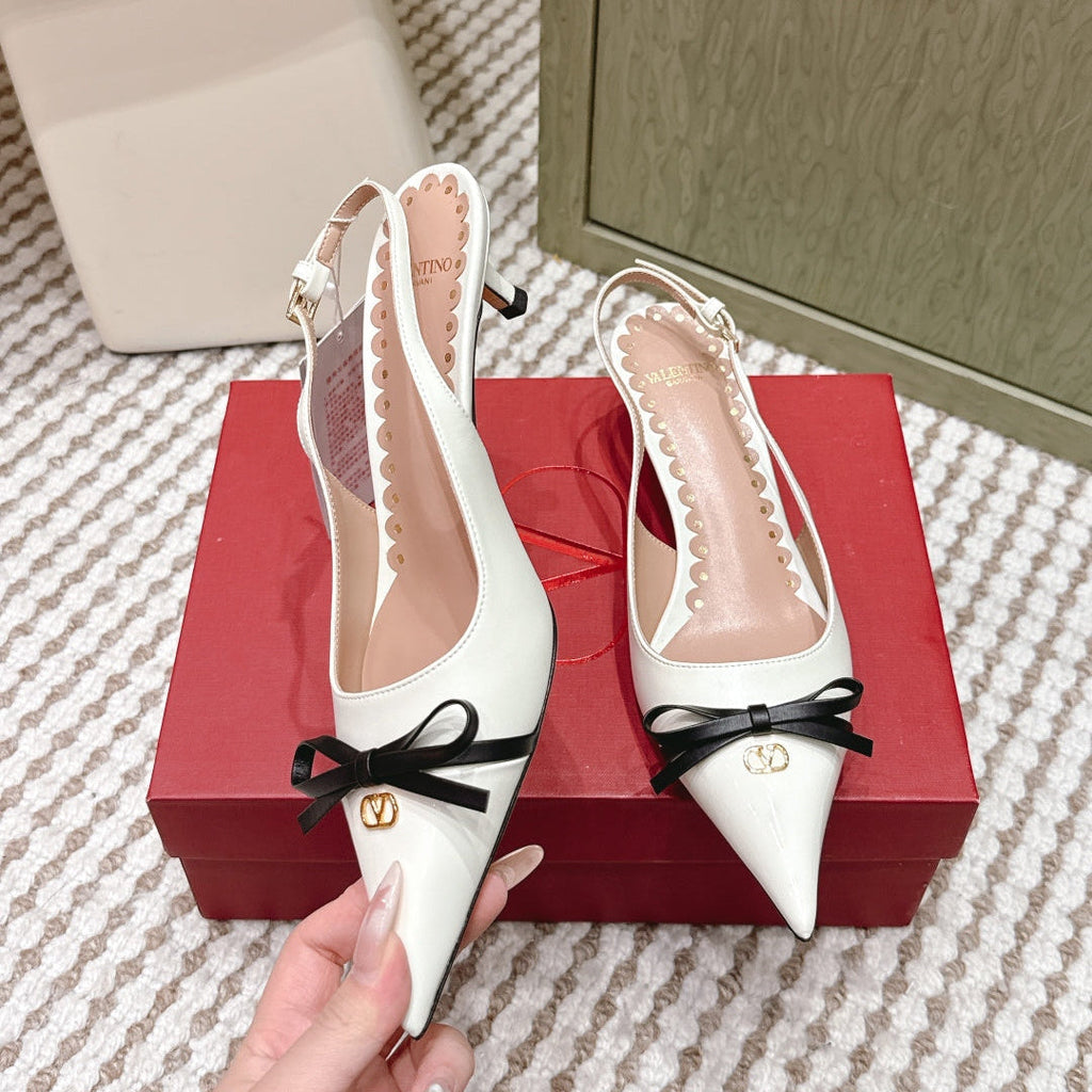 VT 26s Slingback 45 White Calfskin 612243