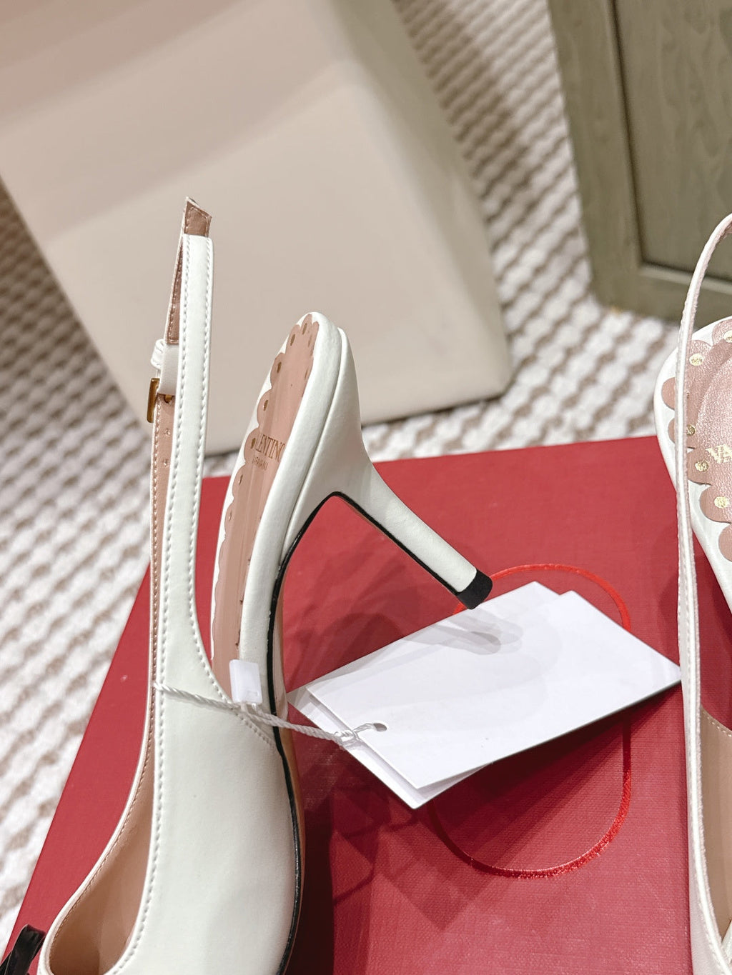 VT 26s Slingback 70 White Brown Calfskin 612244