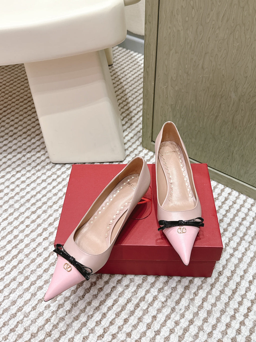 VT 26s Pump 45 Beige Pink Genuine Leather 612250