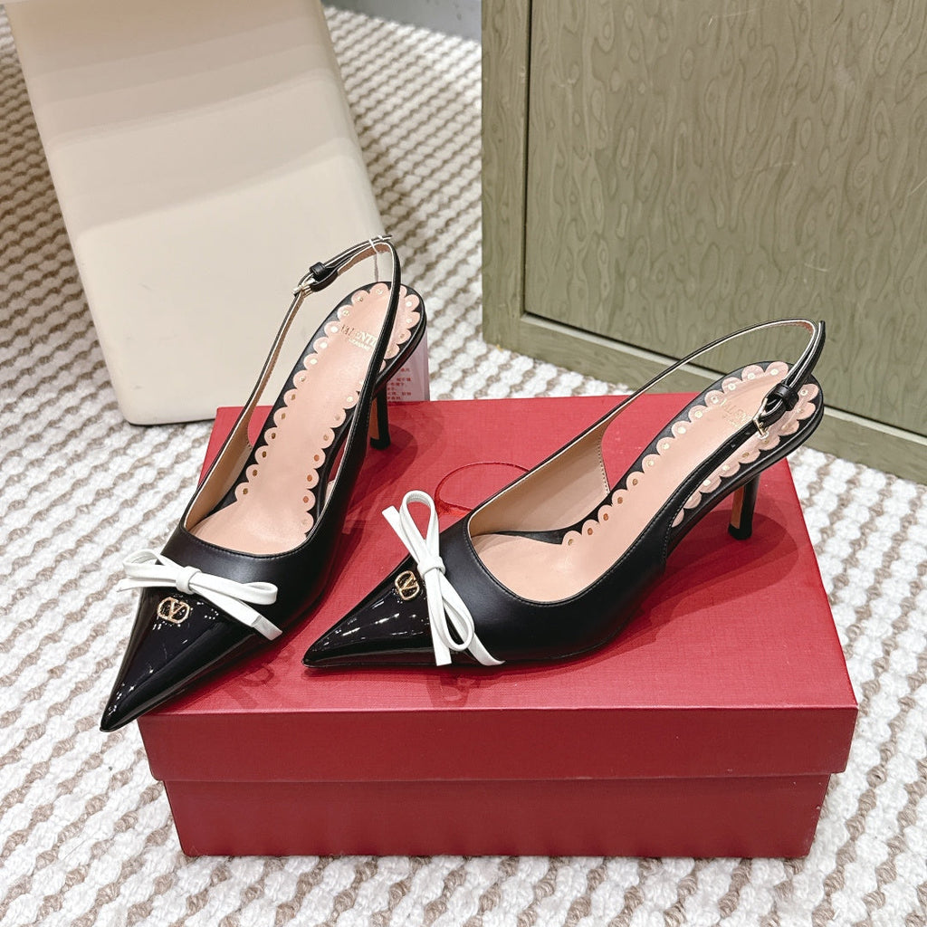 VT 26s Slingback 70 Black Patent Calfskin 612246