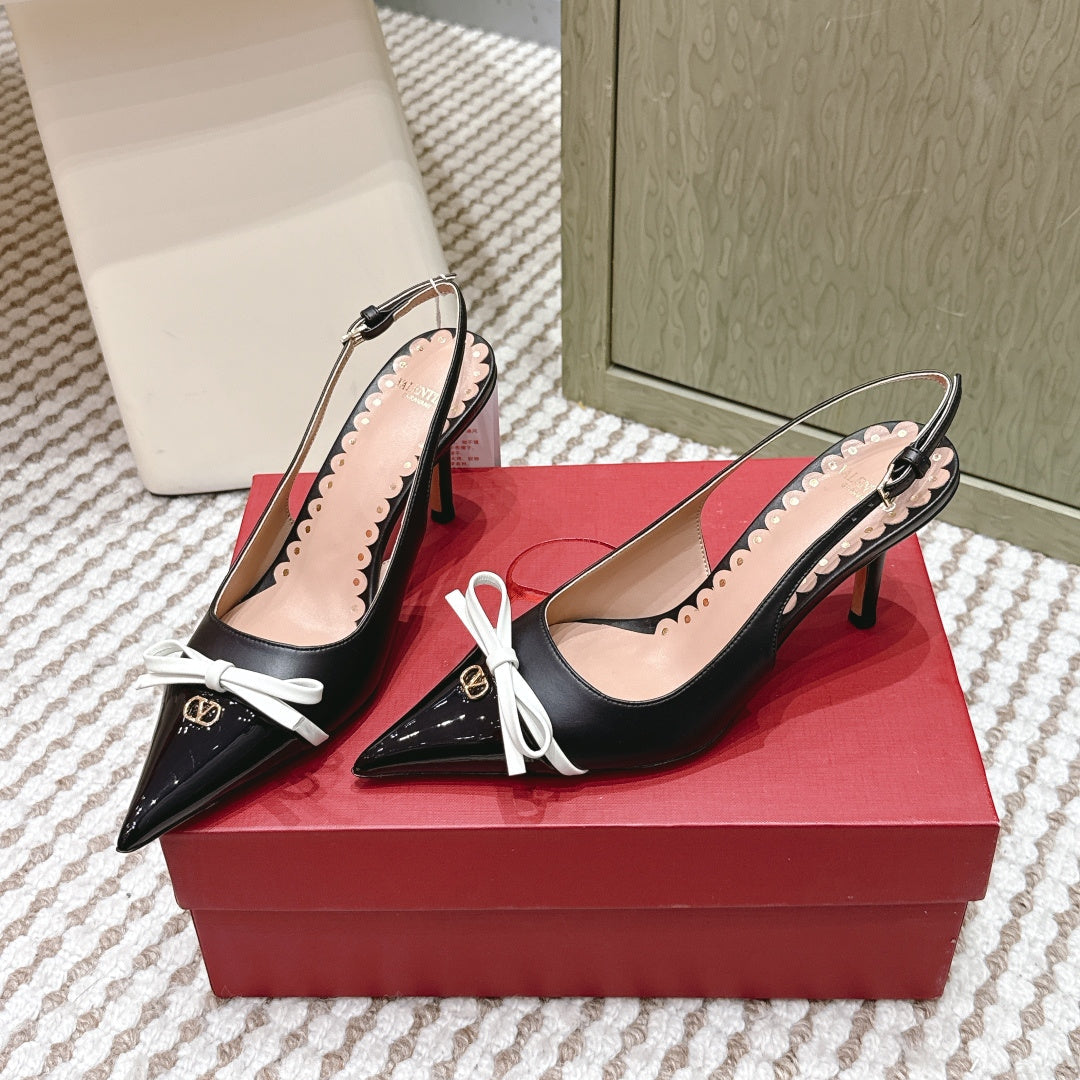 VT 26s Slingback 70 Black Patent Calfskin 612246
