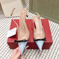 VT 26s Slingback 45 Beige Blue Calfskin 612242