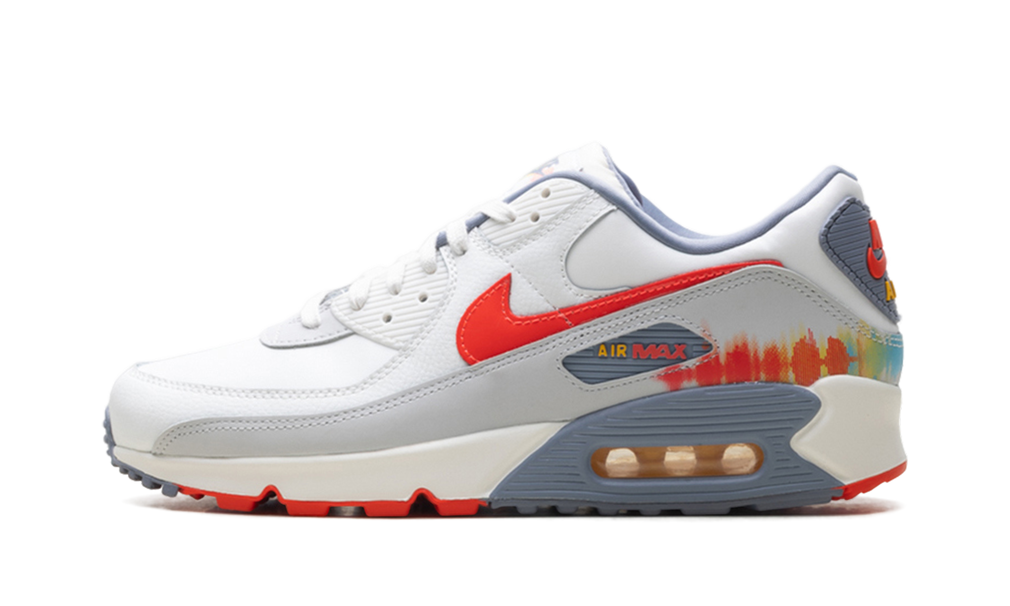 Air Max 90 Premium "Summit White Ashen Slate Pure Platinum Bright Crimson" HJ9147 121