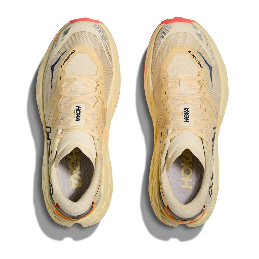 HOKA Women's Speedgoat 7 - VINTAGE YELLOW / NEON FLAME (Wide)