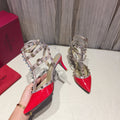 Valentino Rockstud Caged Pumps 65mm Red Patent Leather 239631