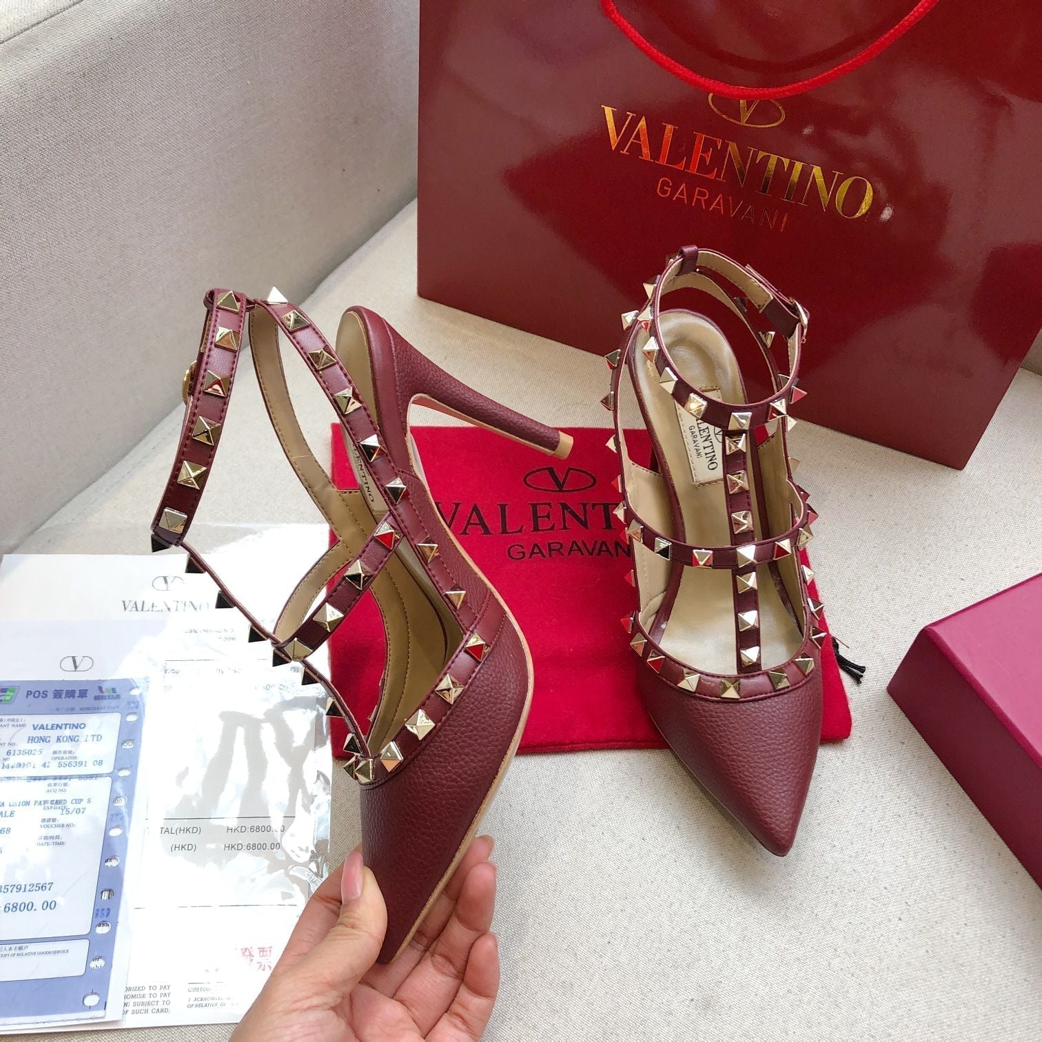 Valentino Rockstud Caged Pump Leather