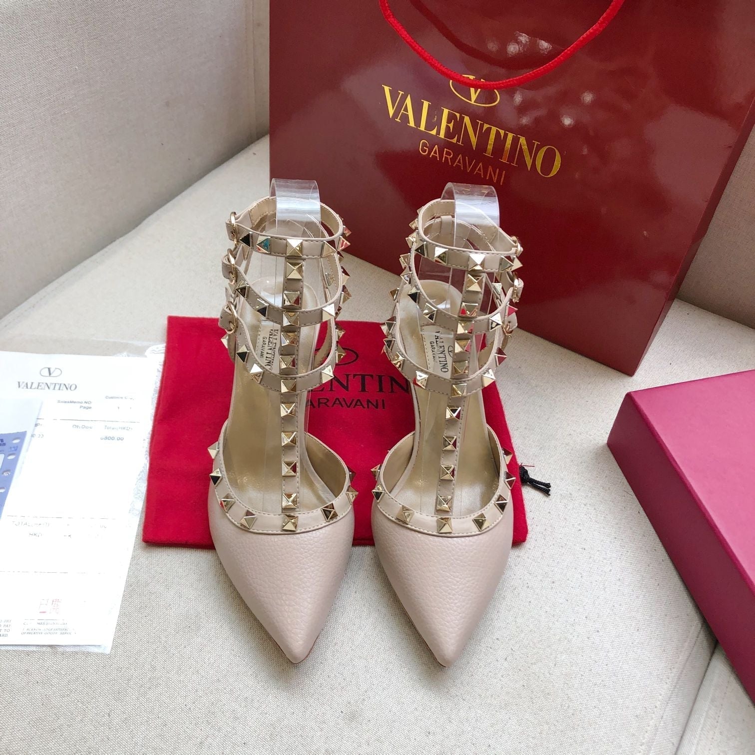 Valentino Rockstud Caged Pump Leather